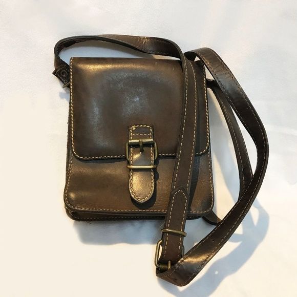 Stone Ridge Brown Leather Crossbody Purse - Picture 1 of 10